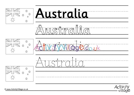 Australia Handwriting Worksheet