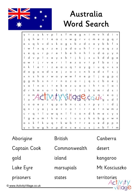 Australia Word Search