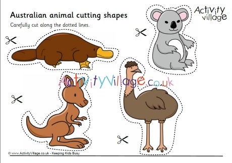 Australian animal cutting shapes