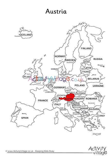 Austria On Map Of Europe