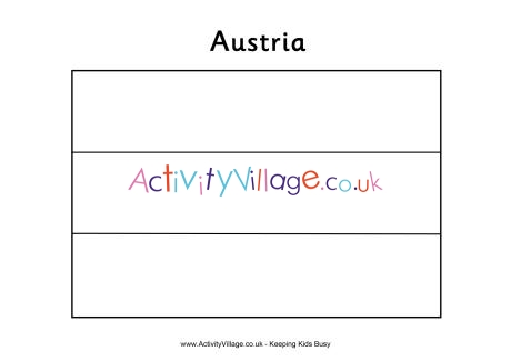 Austrian flag colouring page