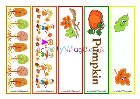 Autumn bookmarks mixed