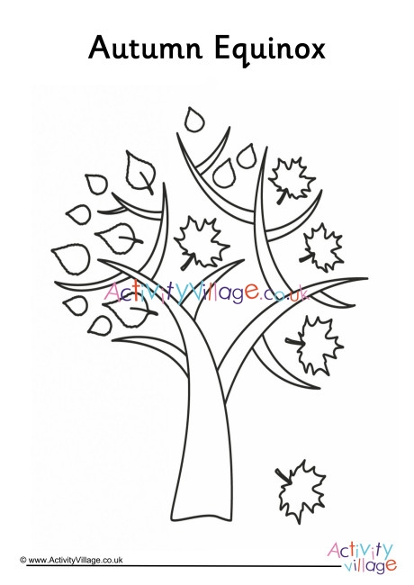 Autumn Equinox Colouring Page