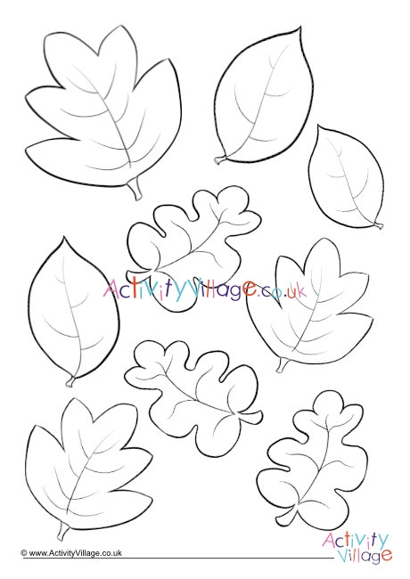 Autumn Leaves Colouring Page