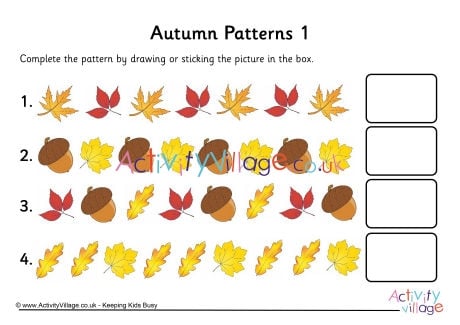 Autumn patterns worksheet 1