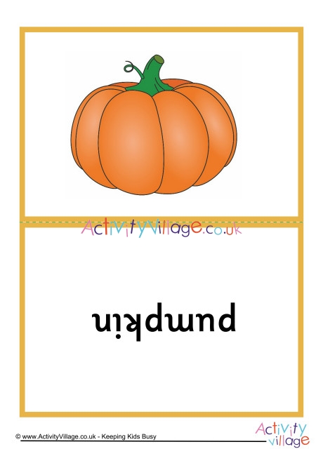 Autumn picture flashcards double sided