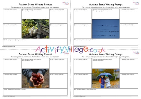 Autumn Scene Writing Prompt Worksheets