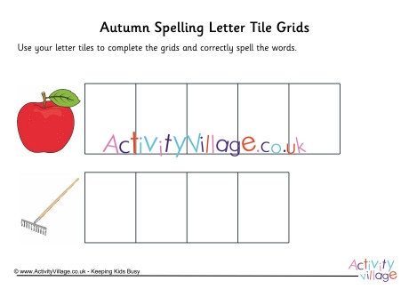 Autumn spelling grids