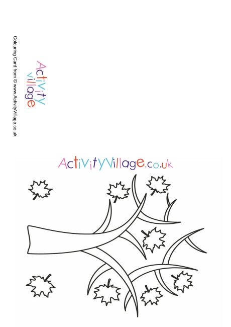 Autumn Tree Colouring Card