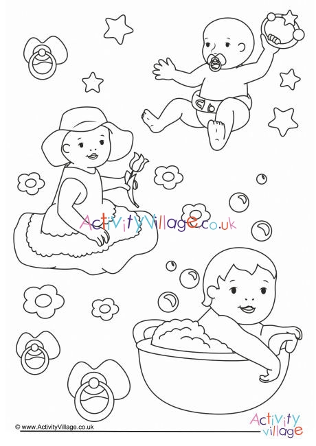 Babies Colouring Page