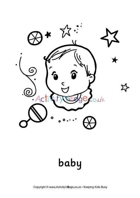 Baby design colouring page