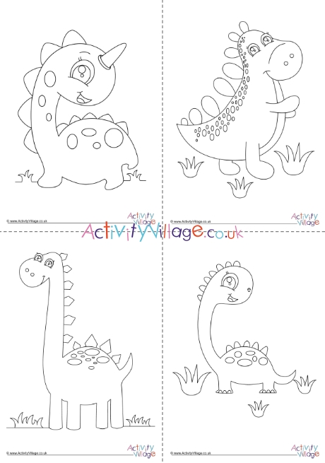 Baby dinosaurs colouring batch 1 - simple