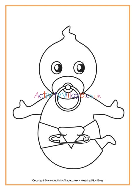 Baby ghost colouring page