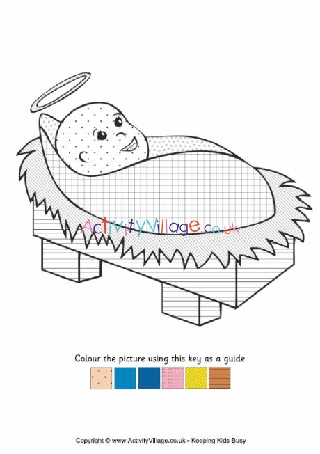 Baby Jesus colour by pattern