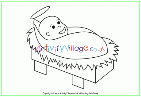 Baby Jesus colouring page