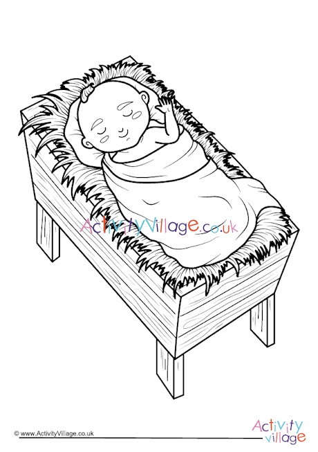 Baby Jesus colouring page 4