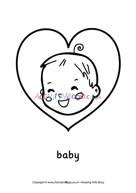 Baby love colouring page