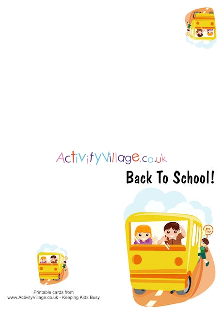 Back to school bus card