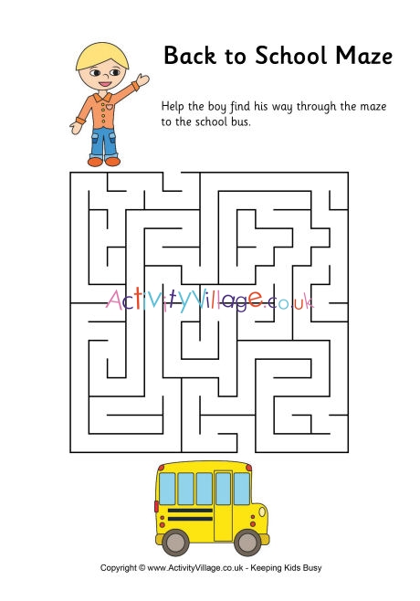 Back to school maze - easy