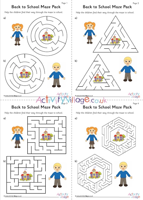 Back to School maze pack