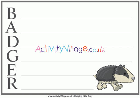 Acrostic badger printables