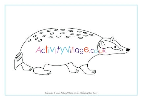 Badger colouring page 2