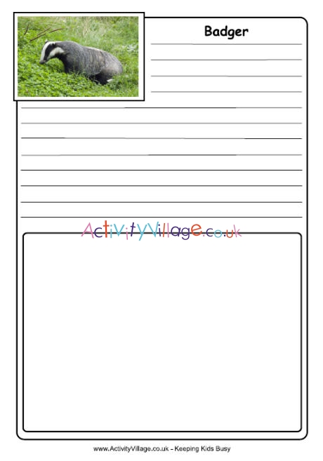 Badger notebooking pages