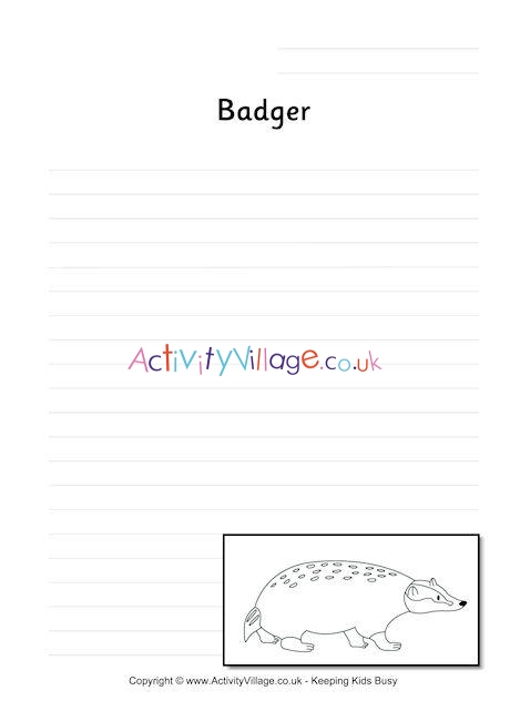Badger Writing Page