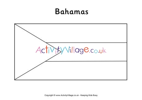 Bahamas flag colouring page