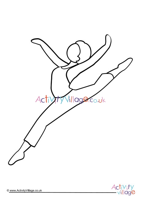 Ballet dancer colouring page