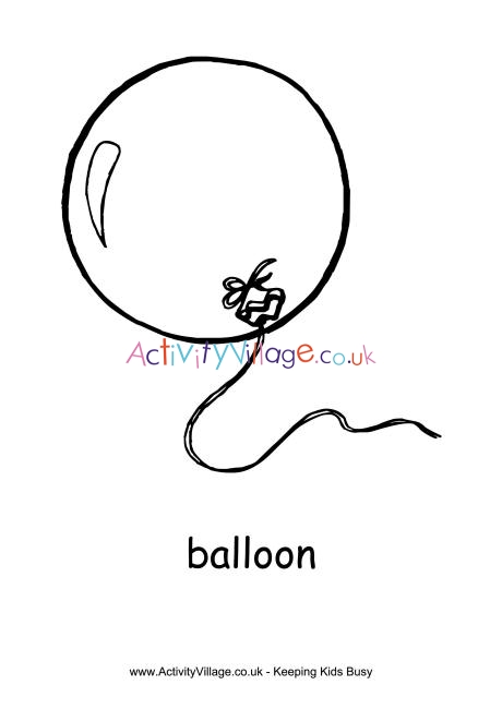 Balloon colouring page