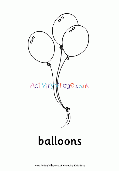 Balloons colouring page