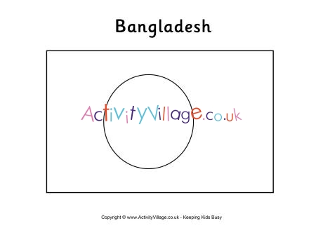 Bangladesh flag colouring page