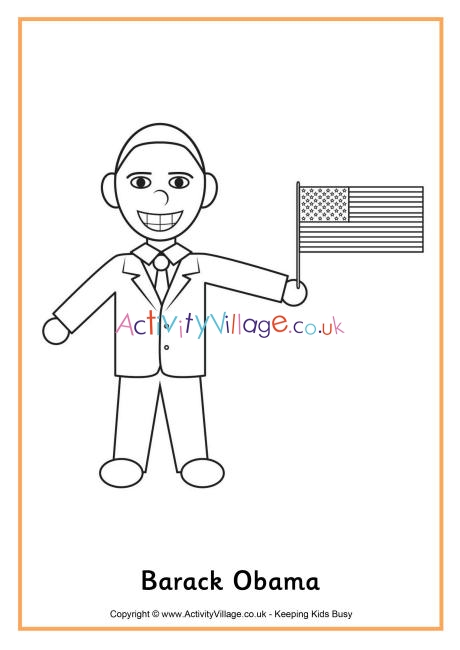 Barack Obama colouring page 2