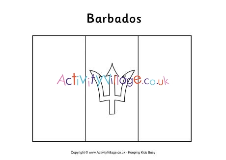 Barbados flag colouring page