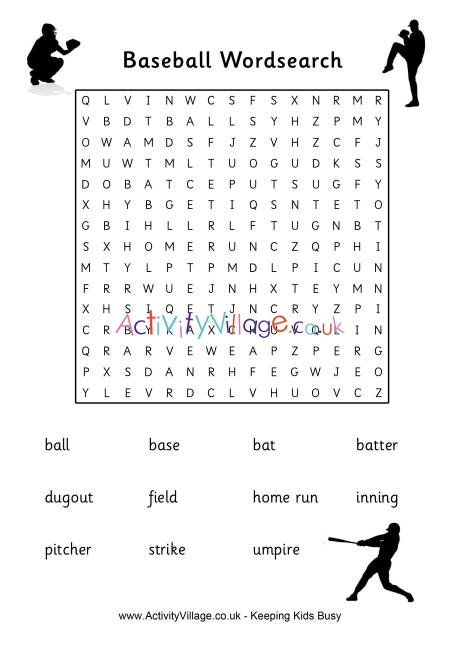 Baseball word search