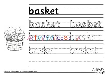 Basket handwriting worksheet