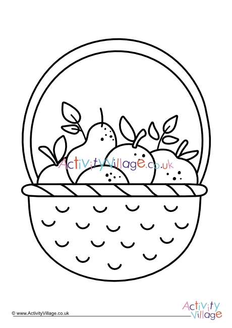 Basket Of Fruit Colouring Page