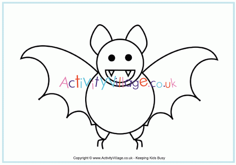 Bat colouring page