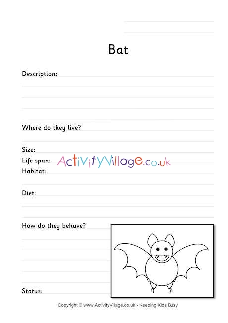 Bat worksheet