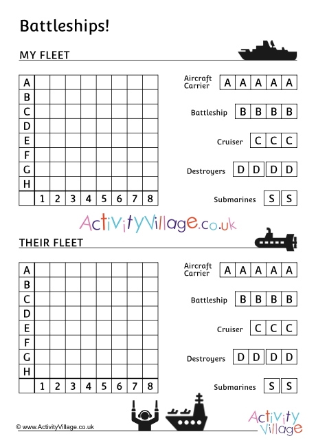 Battleships printable