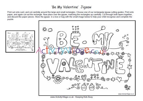 Be my valentine jigsaw