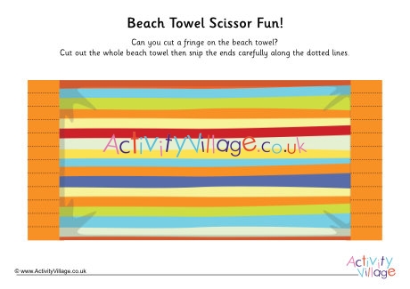 Beach towel scissor fun 3