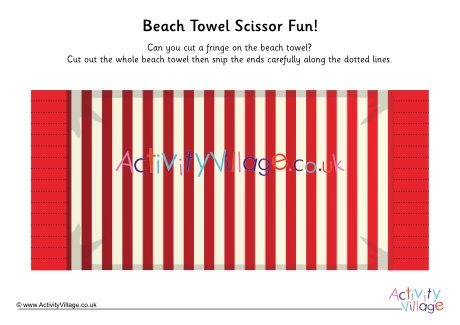 Beach towel scissor fun 2