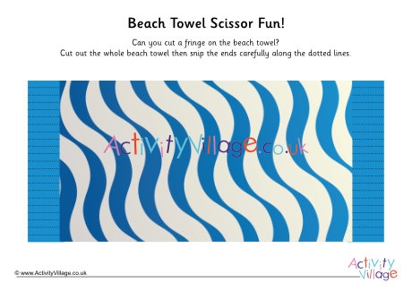 Beach towel scissor fun 3