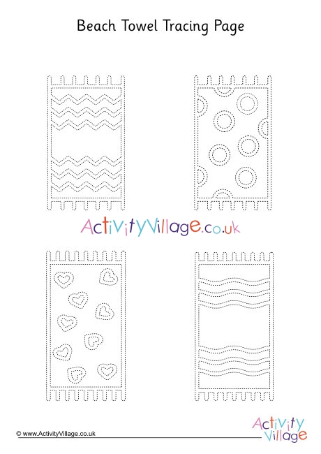 Beach towel tracing page