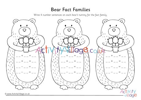 Bear fact families blank