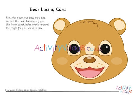 Bear Lacing Card