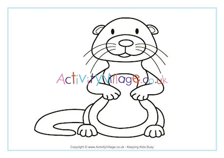 Beaver colouring page 2