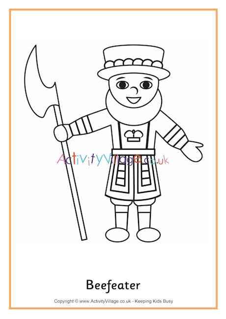 Beefeater colouring page